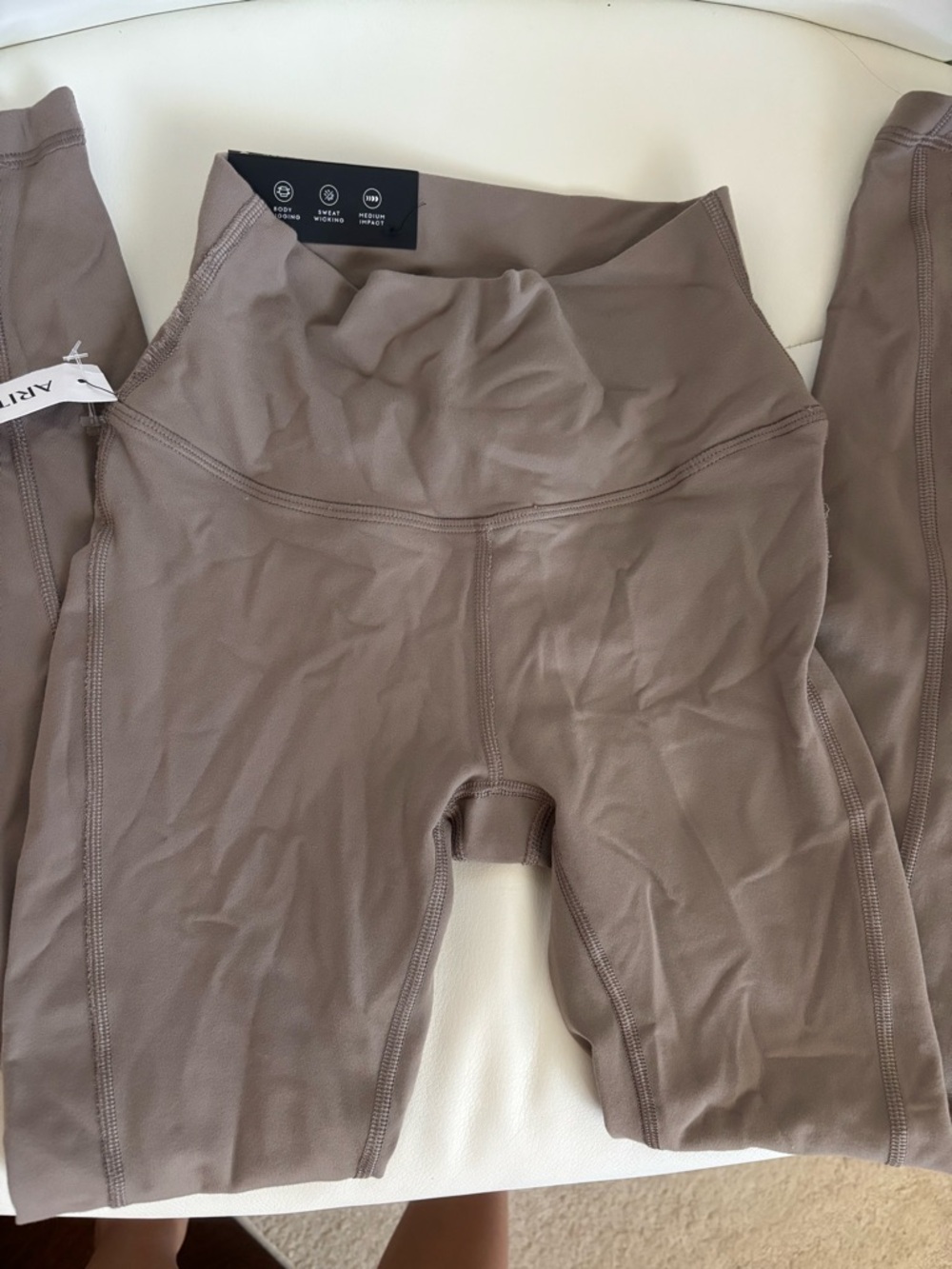 Aritzia Golden High-Waist Leggings in Taupe